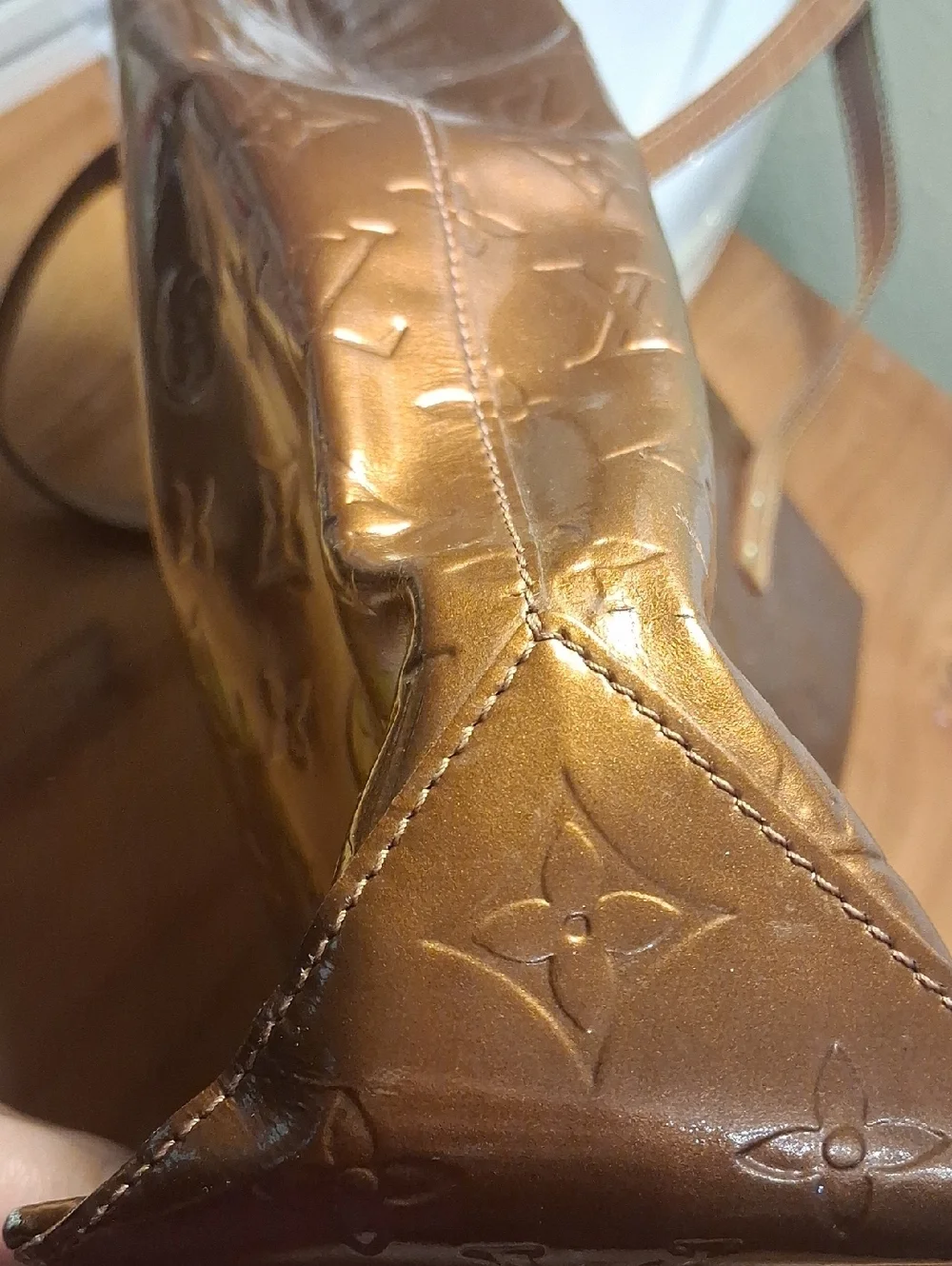 Louis Vuitton Brown Embossed Leather Tote Bag